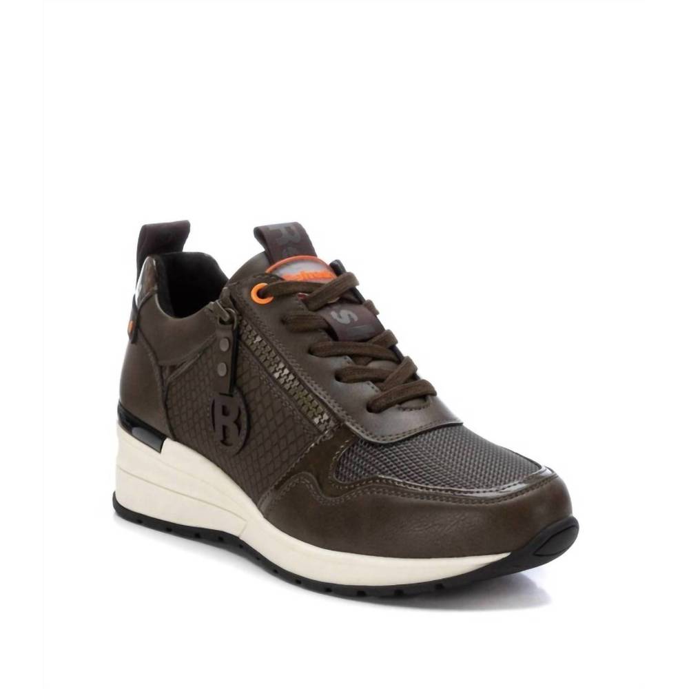 NEW XTI women's wedge sneakers in khaki